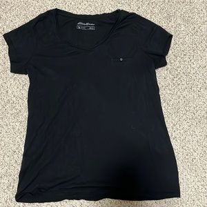 Eddie Bauer Black V-Neck T-Shirt